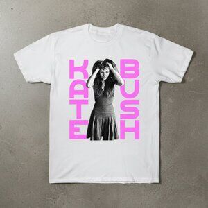 Kate Bush Graphic T-Shirt – Retro Pop Music Tee – Aesthetic Pink Text Shirt